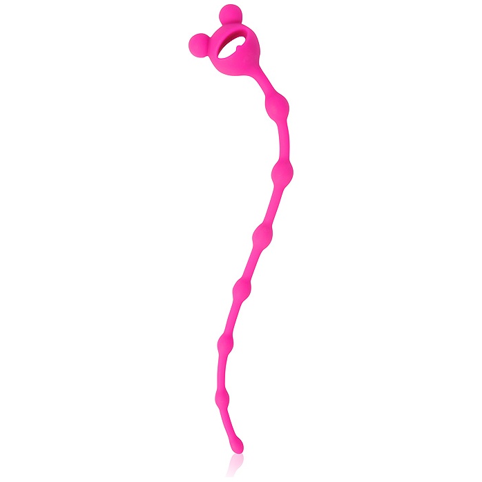Розовая анальная цепочка-елочка - 23 см