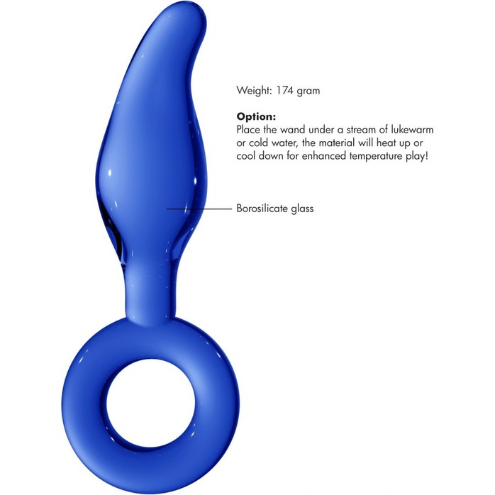 Синий анальный стимулятор Gripper - 17 см - Chrystalino. Фотография 2.