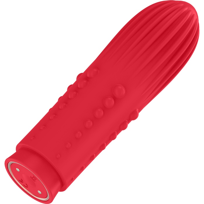 Красная вибропуля Turbo Rechargeable Bullet Lush - 9,8 см - Elegance