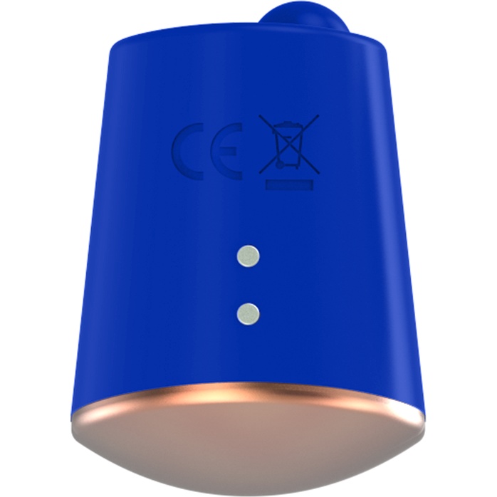 Синий клиторальный стимулятор Dazzling с вибрацией и ротацией - 6,7 см - Elegance. Фотография 3.