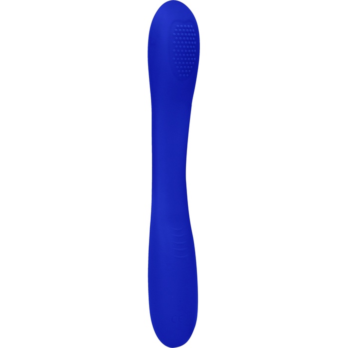 Синий двухсторонний вибратор Flex - 21,5 см - Elegance