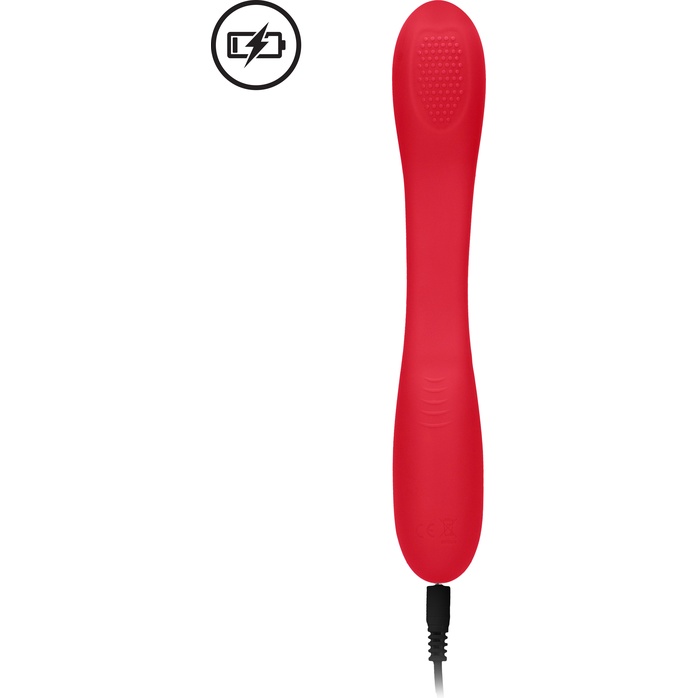Красный двухсторонний вибратор Flex - 21,5 см - Elegance. Фотография 10.