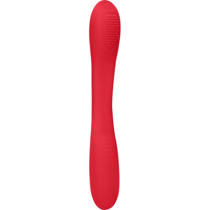 Красный двухсторонний вибратор Flex - 21,5 см - Elegance