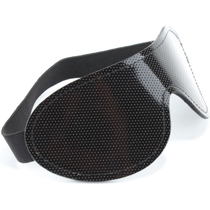 Чёрная перфорированная маска на глаза. Фотография 3.
