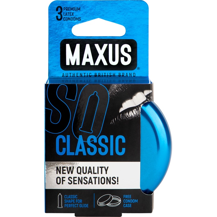 Классические презервативы в железном кейсе MAXUS Classic - 3 шт