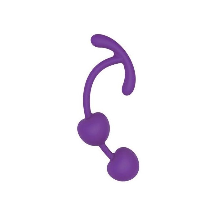 Фиолетовые силиконовые вагинальные шарики с ограничителем - SWEET TOYS