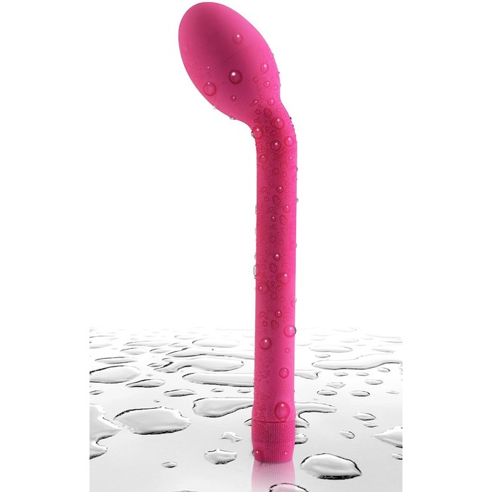 Розовый тонкий вибростимулятор с увеличенной головкой Slender G - 20,3 см - Neon Luv Touch. Фотография 3.