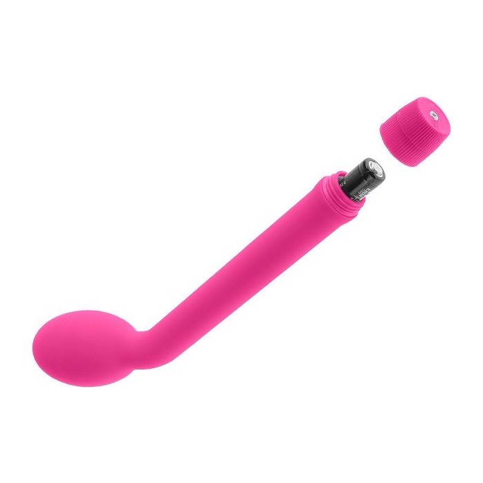 Розовый тонкий вибростимулятор с увеличенной головкой Slender G - 20,3 см - Neon Luv Touch. Фотография 4.