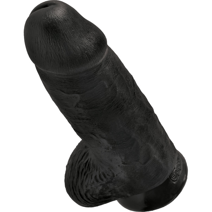 Черный фаллоимитатор на присоске Chubby - 22,9 см - King Cock. Фотография 7.