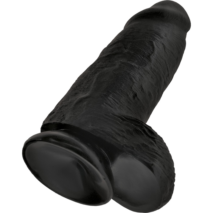 Черный фаллоимитатор на присоске Chubby - 22,9 см - King Cock. Фотография 8.
