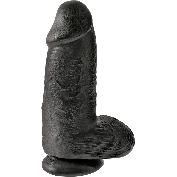 Черный фаллоимитатор на присоске Chubby - 22,9 см - King Cock