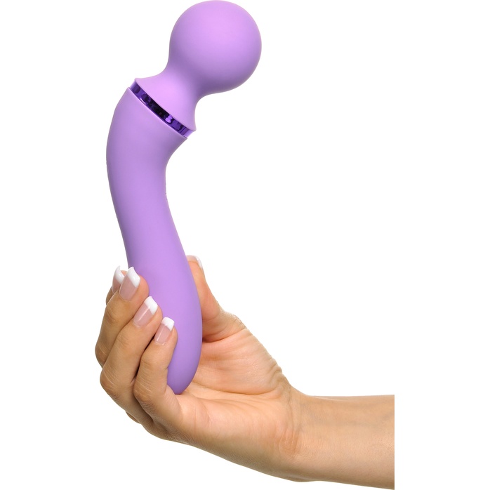 Фиолетовый двусторонний вибростимулятор Duo Wand Massage-Her - 19,6 см - Fantasy For Her. Фотография 5.