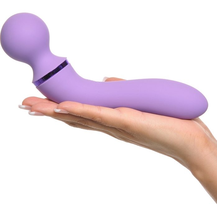 Фиолетовый двусторонний вибростимулятор Duo Wand Massage-Her - 19,6 см - Fantasy For Her. Фотография 6.