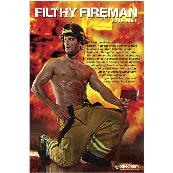 Надувная секс-кукла пожарник Filthy Fireman Love Doll - Pipedream Products. Фотография 2.