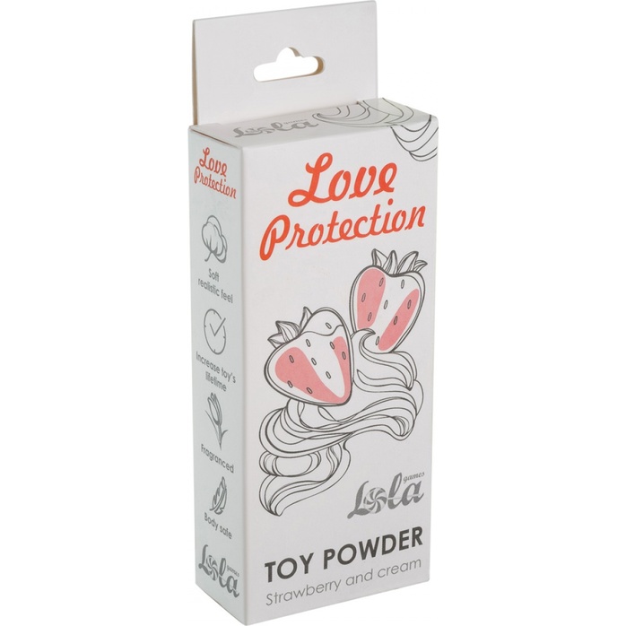 Пудра для игрушек Love Protection с ароматом клубники со сливками - 15 гр - Love Protection. Фотография 2.