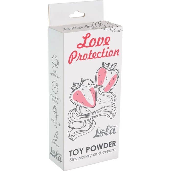 Пудра для игрушек Love Protection с ароматом клубники со сливками - 30 гр - Love Protection. Фотография 2.
