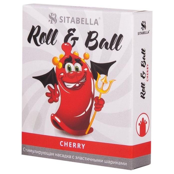 Стимулирующий презерватив-насадка Roll Ball Cherry - Sitabella condoms