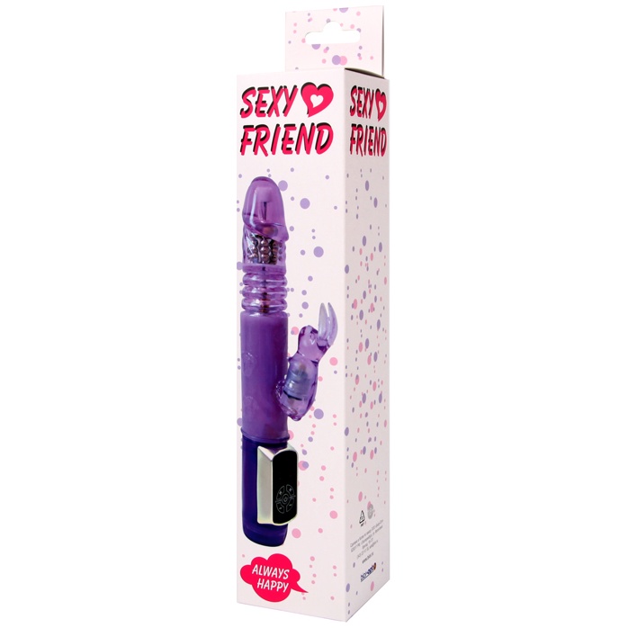 Фиолетовый вибратор-ротатор Always Happy - 24 см - SEXY FRIEND. Фотография 3.