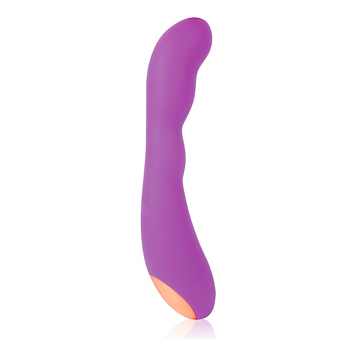 Фиолетовый силиконовый вибромассажер - 22,2 см