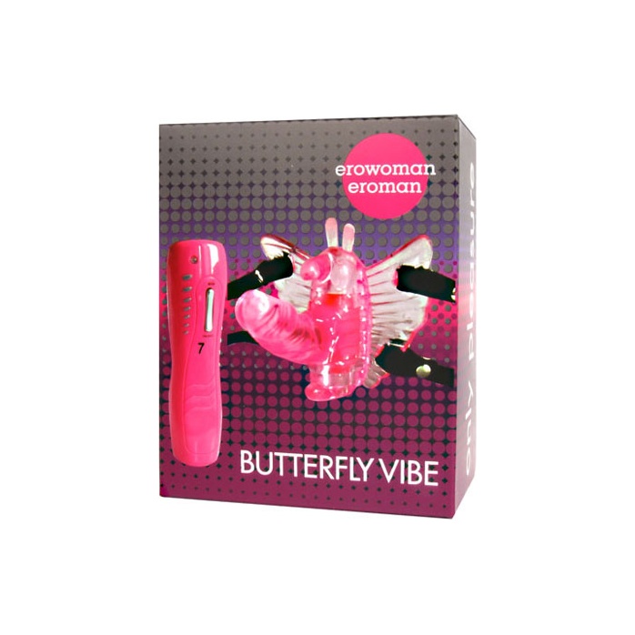 Розовая вибробабочка Butterfly Vibe на ремешках. Фотография 3.