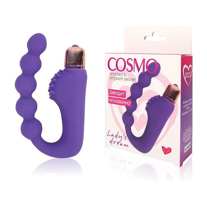 Фиолетовый фантазийный вибромассажер-елочка Cosmo - COSMO. Фотография 2.