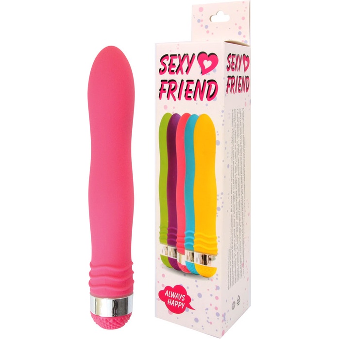 Розовый эргономичный вибратор Sexy Friend - 17,5 см. Фотография 2.