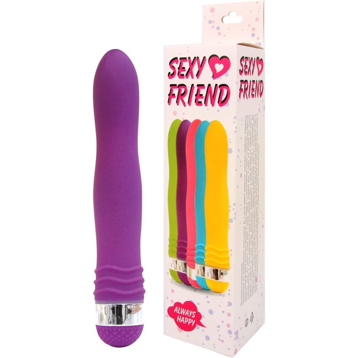 Фиолетовый эргономичный вибратор Sexy Friend - 17,5 см. Фотография 2.