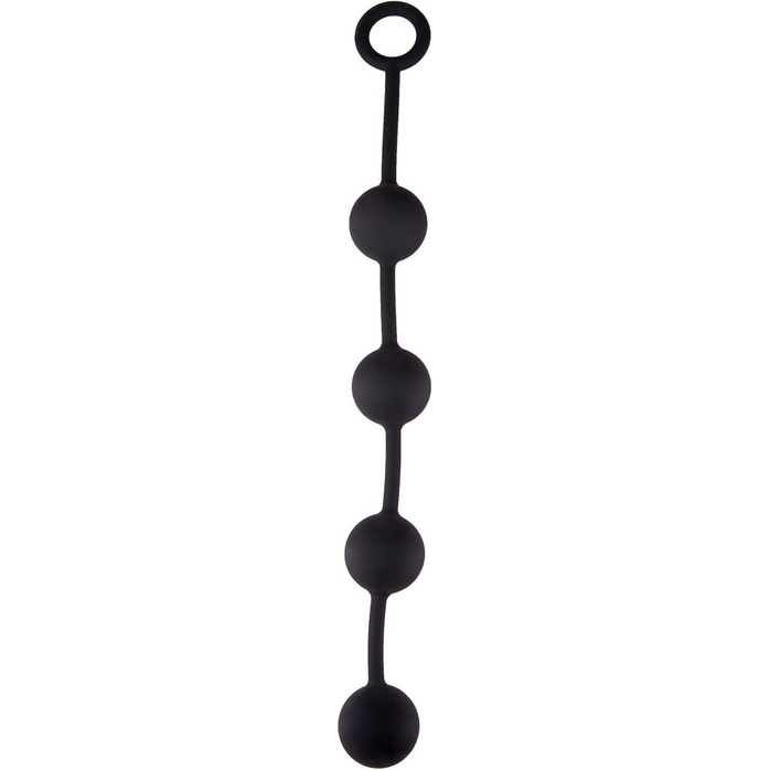 Большая черная анальная цепочка из 4 шариков - 49 см - Классика секса. Фотография 5.