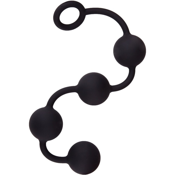 Большая черная анальная цепочка из 4 шариков - 49 см - Классика секса
