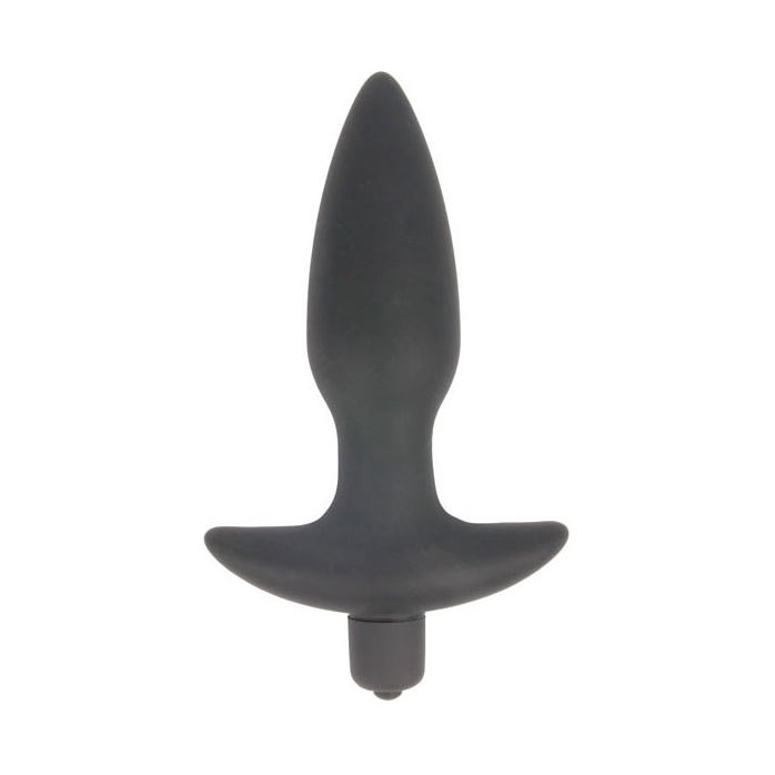 Черная коническая анальная вибровтулка Erokay - 11 см