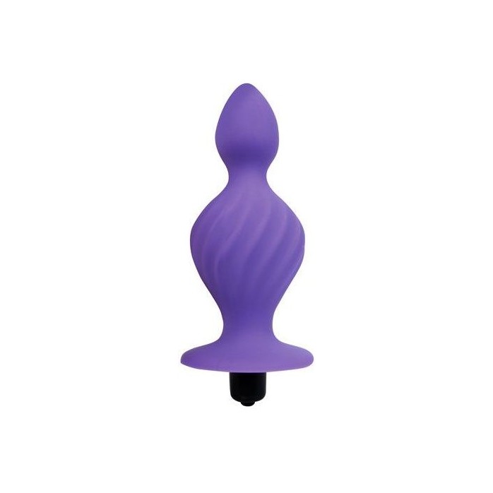 Фиолетовая анальная вибровтулка конической формы - 10 см - SWEET TOYS