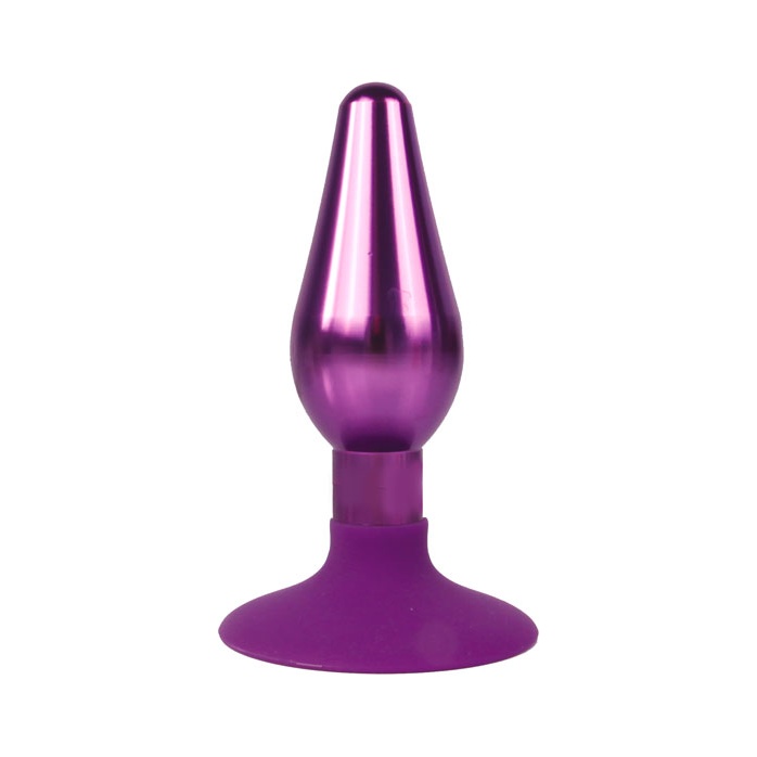 Фиолетовая конусовидная анальная пробка - 10 см - IRON LOVE