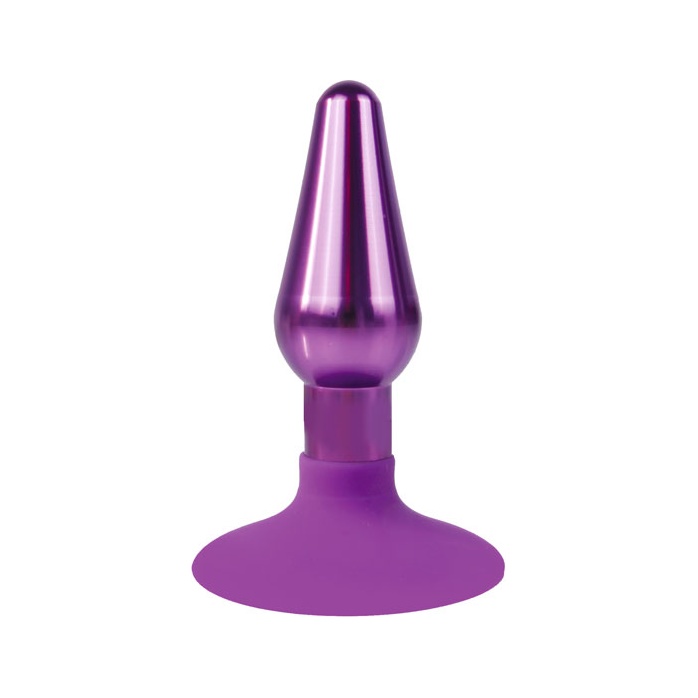 Фиолетовая конусовидная анальная пробка - 9 см - IRON LOVE