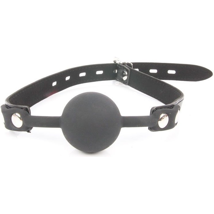 Черный силиконовый кляп-шарик на регулируемой застежке - NOTABU