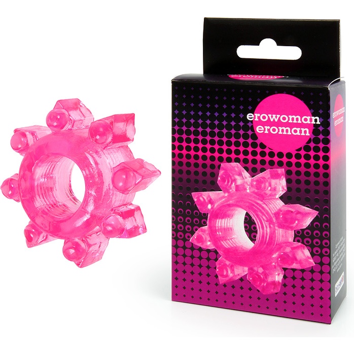 Розовое эрекционное кольцо Cockring star - EROWOMAN-EROMAN. Фотография 3.