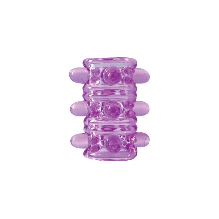 Открытая фиолетовая насадка на пенис Crystal Sleeve - 5,5 см - EROWOMAN-EROMAN