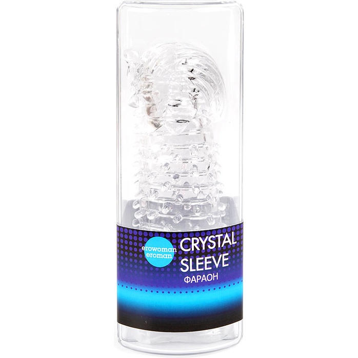 Закрытая прозрачная насадка на пенис Crystal Sleeve Faraon - 13,5 см - EROWOMAN-EROMAN. Фотография 3.