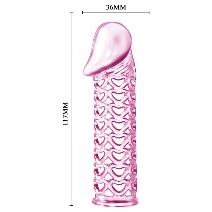 Закрытая розовая насадка-фаллос Penis sleeve - 11,7 см - EROWOMAN-EROMAN. Фотография 3.