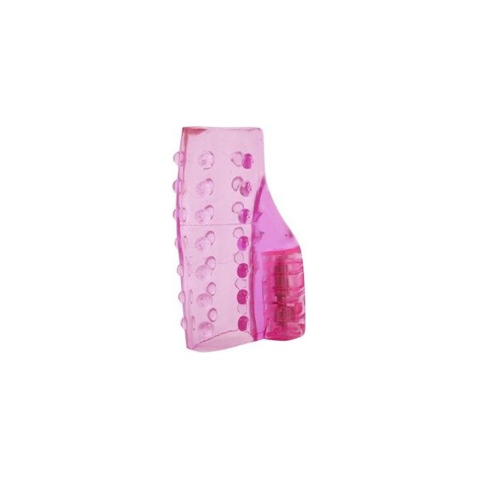 Розовая вибронасадка на палец с шипиками