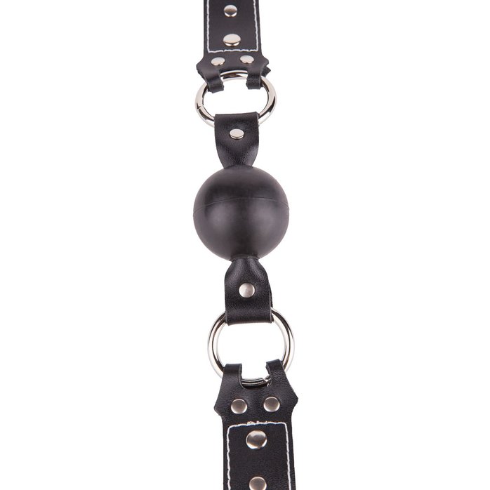 Кляп-шар на ремешках из натуральной кожи - BDSM accessories. Фотография 5.