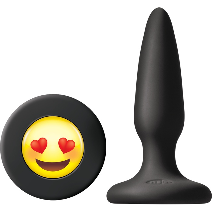 Черная силиконовая пробка Emoji Face ILY - 8,6 см - Mojis