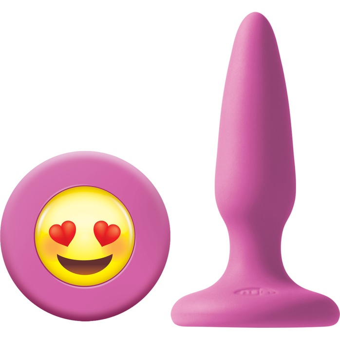 Розовая силиконовая пробка Emoji Face ILY - 8,6 см - Mojis