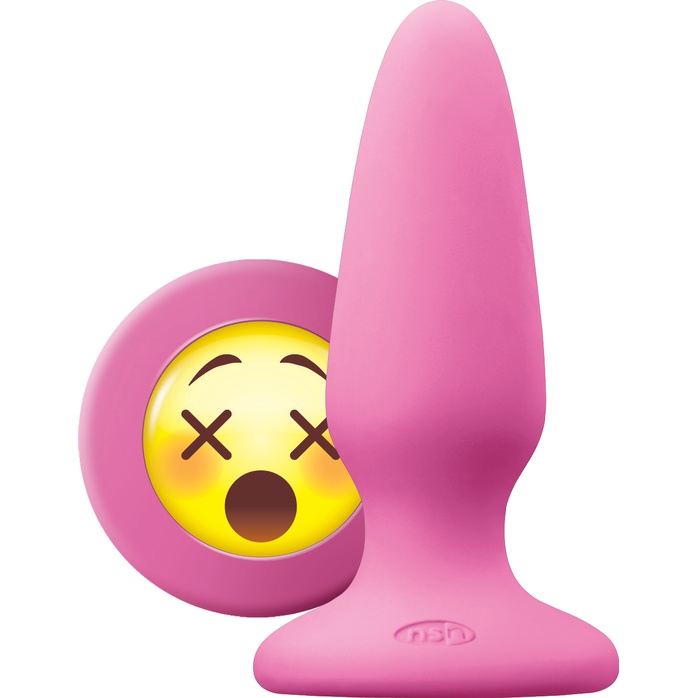 Розовая силиконовая пробка среднего размера Emoji WTF - 10,2 см. - Mojis