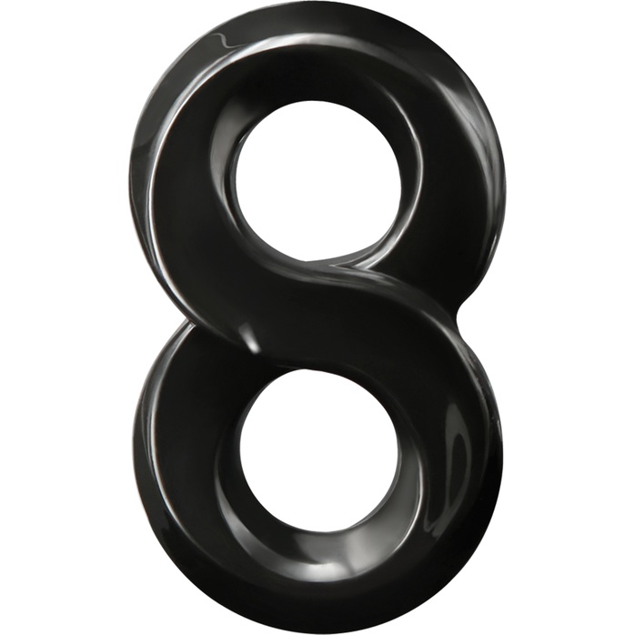 Черное эрекционное кольцо с подхватом мошонки Lucky 8 - Renegade