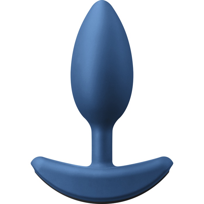 Средняя голубая анальная вибропробка Heavyweight Plug Medium - 12 см - Renegade