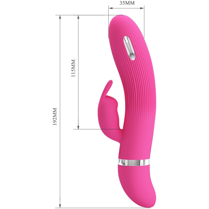 Розовый вибратор Ingram с электростимуляцией - 19,2 см - Pretty Love. Фотография 5.