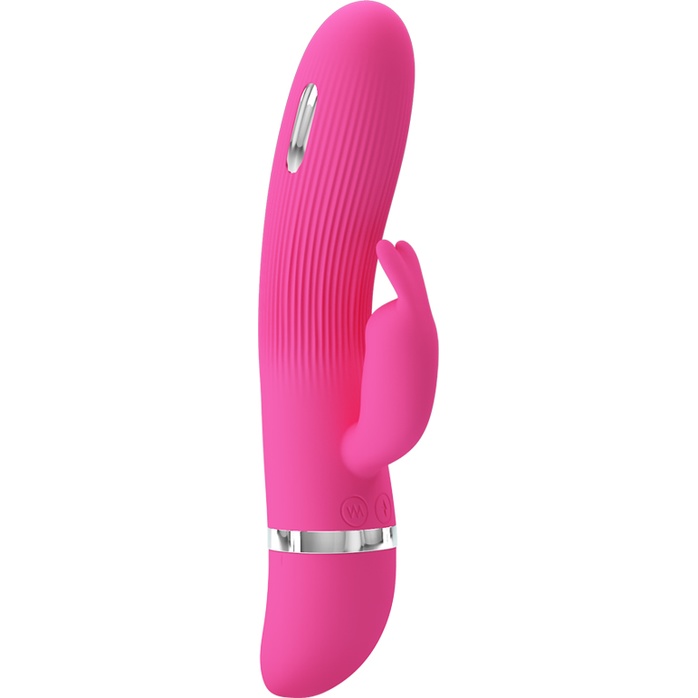 Розовый вибратор Ingram с электростимуляцией - 19,2 см - Pretty Love