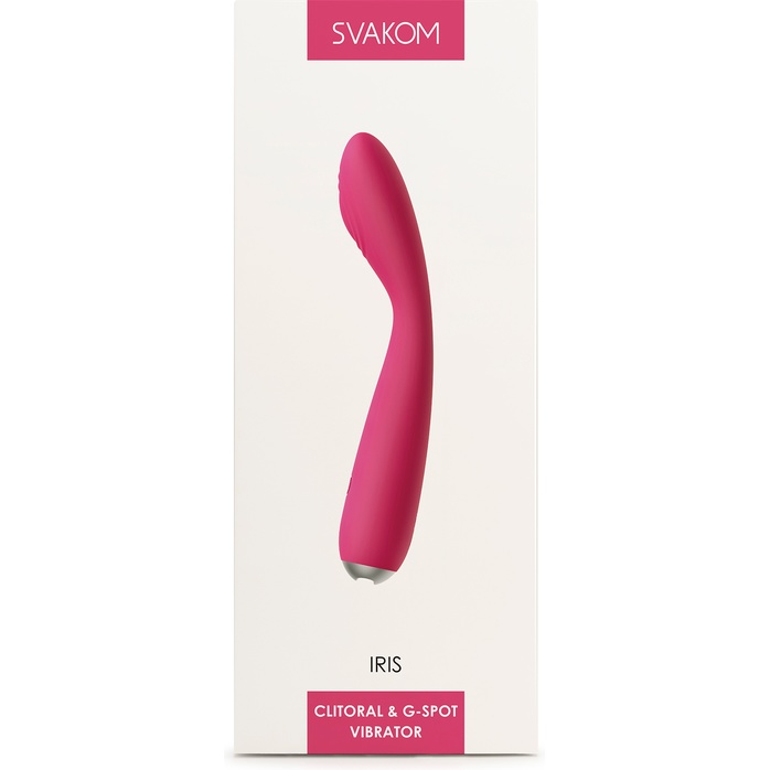 Ярко-розовый G-стимулятор IRIS Clitoral G-spot Vibrator - 18 см. Фотография 8.