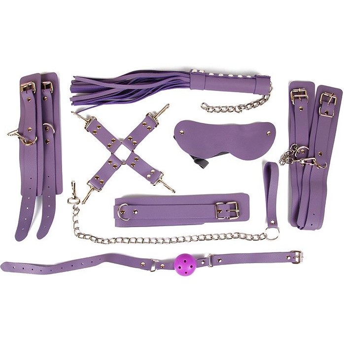 Пикантный набор БДСМ-аксессуаров фиолетового цвета - NOTABU