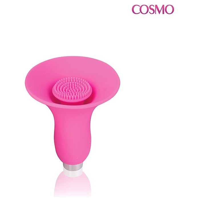 Розовый силиконовый вибромассажер-бутон - COSMO